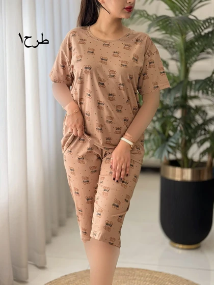 تیشرت شلوارک نخپنبه کد2599
