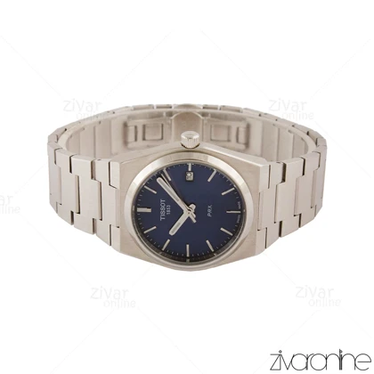 ساعت تیسوت زنانه PRX نقره ای صفحه سرمه ای 105472