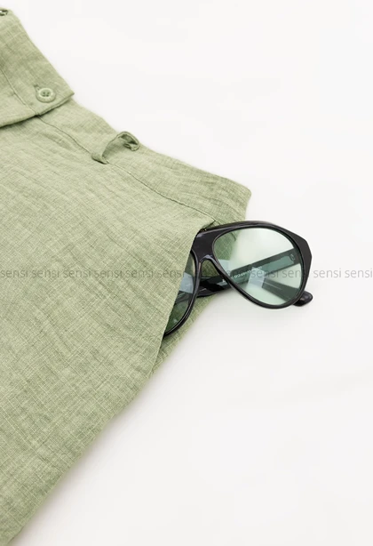 شلوار نیم بگ زنانه لینن شانتون کد1006471