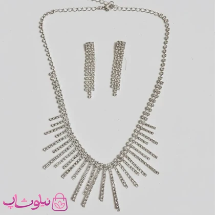 نیم ست زنانه خورشیدی آبکاری نقره کد 3921