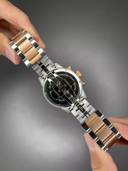 ساعت مچی پورشه دیزاین کورنوگراف سیلور رزگلد صفحه سفید Porsche Design