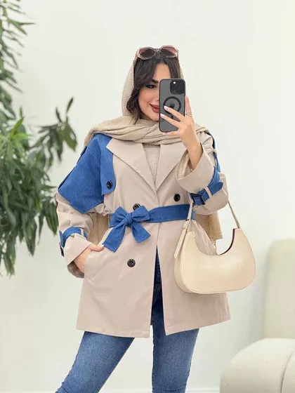 بارانی ژیله ترکیبی سرشانه پاگن
