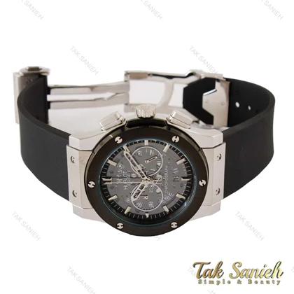 ساعت هابلوت مردانه سه موتوره سیلور مشکی اسکلتون Hublot-4159-G