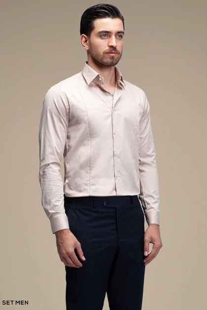 پیراهن مردانه ساده آستین بلند ست من