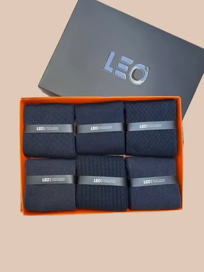 پک جوراب ساق بلند مردانه کلاسیک طرح دار LEO کد 132-133