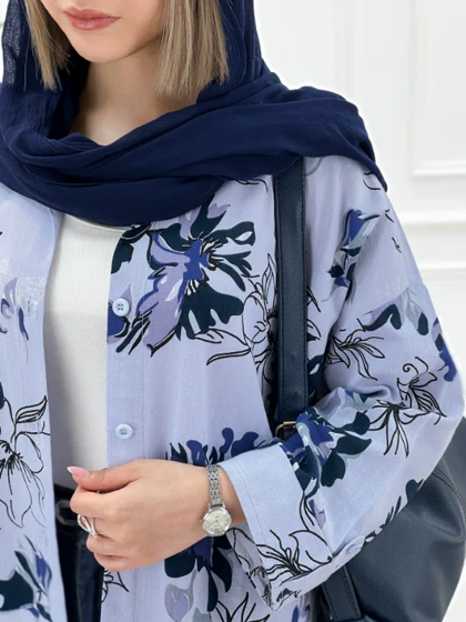 شومیز مانتویی گل‌دار