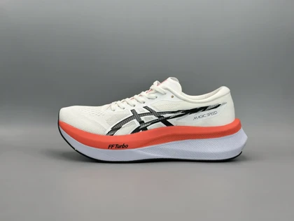 کتانی اسیکس مجیک اسپید سفید مشکی صورتی/Asics