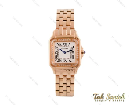 ساعت کارتیه Panthere زنانه رزگلد مدیوم نگین‌دار Cartier-3800-L