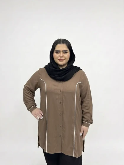 مانتو سایز بزرگ زنانه مدل طرح عصایی (در 6 رنگ متنوع)