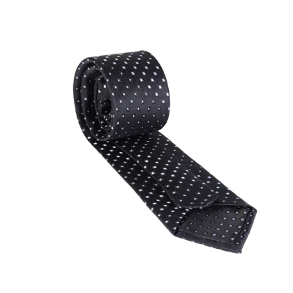 ست کراوات و دستمال جیب مشکی خال‌خالی 98136