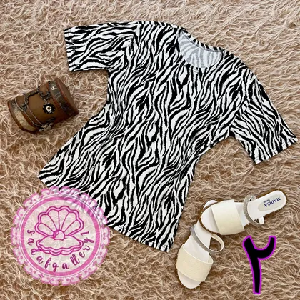 بلوز نخی پنبه‌ای آستین کوتاه قواره کوچک زنانه