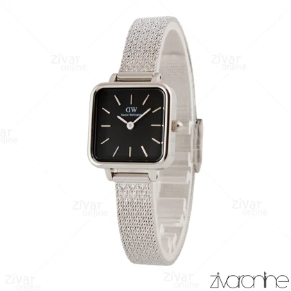 ساعت دنیل ولینگتون زنانه مربعی بند حصیری صفحه مشکی 104808