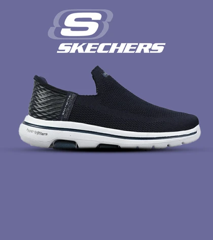 کفش کتانی طبی ورزشی سرمه ای SKECHERS Slip-Ins مدل 8860