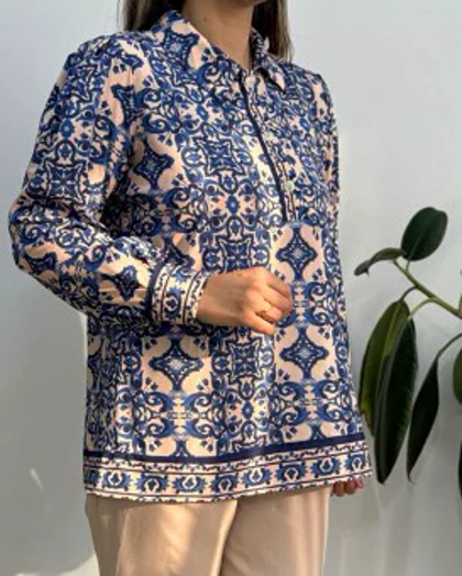 شومیز سه دگمه پرند