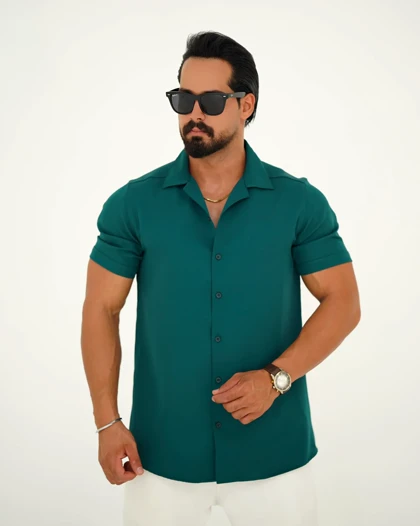 پیراهن پارچه کرپ ضد چروک آستین کوتاه