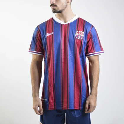 ست تیشرت و شلوارک فوتبالی بارسلونا مدل Nike-Dri Fit-4G0783 آبی قرمز