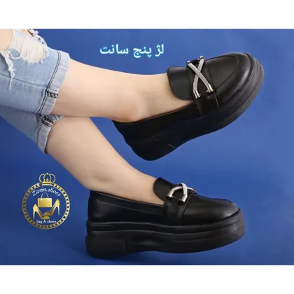 کالج لژدار 5 و 3 سانت سفید و مشکی زنانه