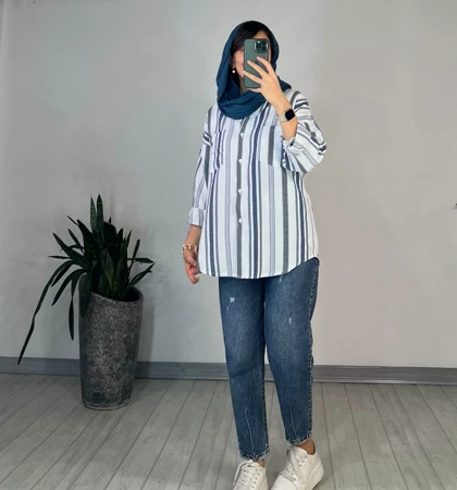 مانتو کنفی راه راه