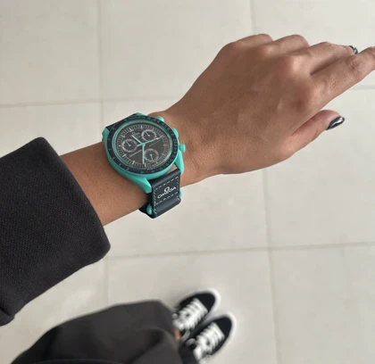 ساعت امگا سواچ زمین سرمه ای Omega Swatch to Earth