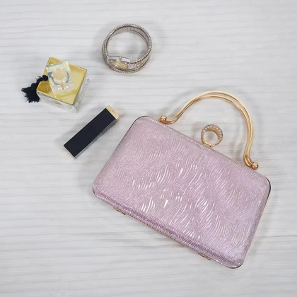 کیف مجلسی زنانه دسته نگین‌دار کد 1808