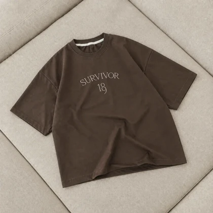 تیشرت زنانه باکسی طرح بازماندگان سایز فری (پنبه ضمانتی) در 7 رنگ