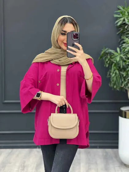مانتو لینن جیب دکمه