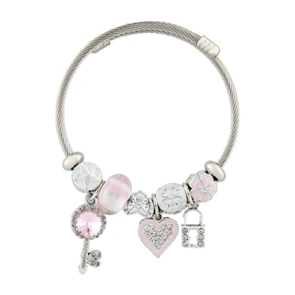 دستبند پاندورا مدل قلب و قفل