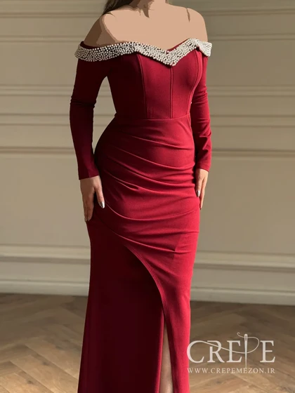 ماکسی یقه مرواریدی دالقیچ