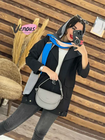 مانتو تترون جیب پاکتی بغل دکمه