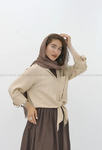 شومیز گره‌ای لینن دوتون