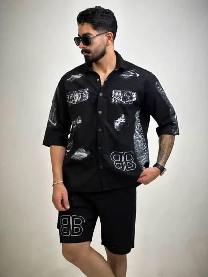 ست مردانه پیراهن و شلوارک هیراد_کد4464