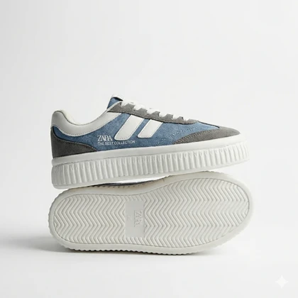 کفش کتانی ونس زارا آبی سفید کد 295024