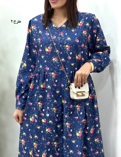 پیراهن مانتویی پاییزه طرحدار آیسو سانیا 1