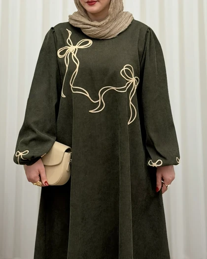 کفتان زنانه گلدوزی پاپیون