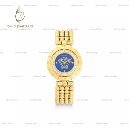 ساعت مچی ورساچه قاب چرخشی صفحه سرمه ای Versace