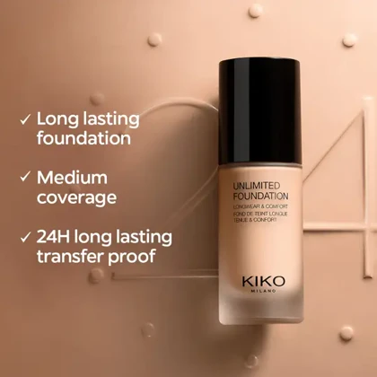 کرم پودر کیکو میلانو مدل Unlimited Foundation Longwear & Comfort