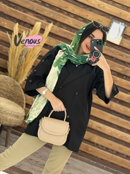 مانتو لینن کتی آستین دکمه