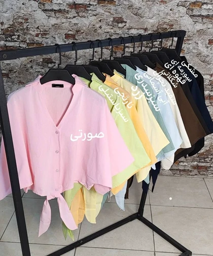 شومیز جلو گره‌ای مدل تبسم کد 50325
