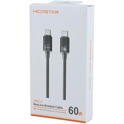 کابل تایپ سی هایکو استار Hicostar مدل 145C-C یک متر 60 وات