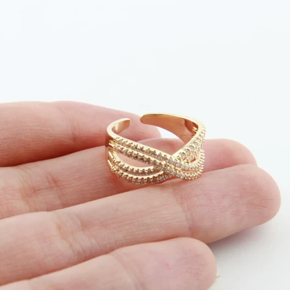 انگشتر زنانه مدل ضربدری دو لاین