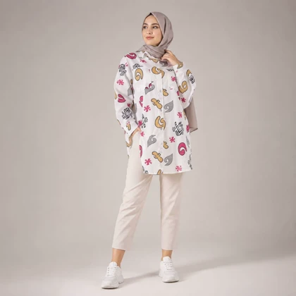 مانتو زنانه لینن طرح دار یارا
