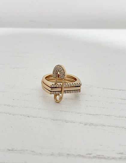 انگشتر زنانه مدل سنجاق ژوپینگ 874