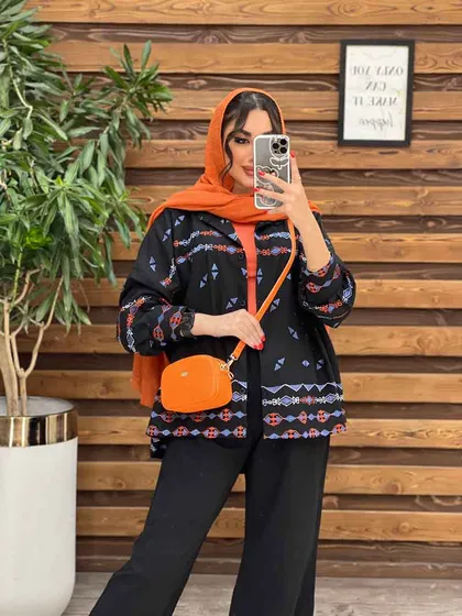 مانتو شومیزی گلدوزی مثلثی