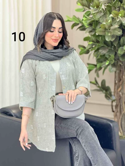 شومیز آستین پاکتی طرح دار