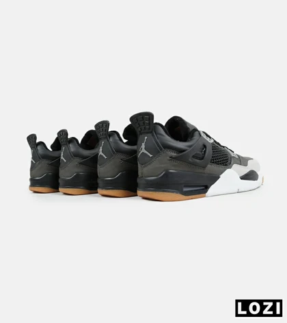 کتانی ساق‌دار زنانه و مردانه مشکی طوسی Nike air jordan 4 مدل 6471