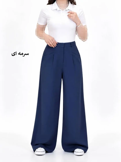 7563-شلوار مزونی کرپ ela