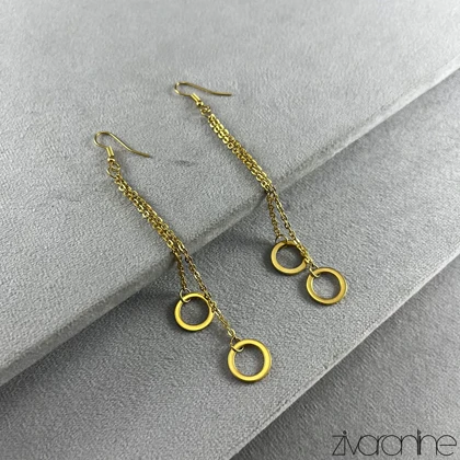 گوشواره زنانه مدل آبشاری حلقه‌ای 20426