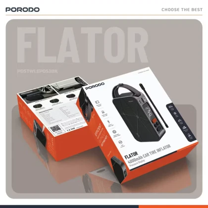 پمپ باد شارژی خودرو پورودو Porodo مدل PDGA03BK توان 60 وات