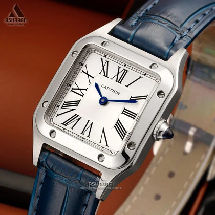 ساعت زنانه کارتیه بند چرمی Cartier Santos-Dumont SDB28