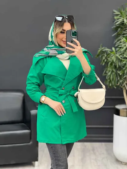 مانتو کمردار دو جیب